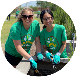 volunteer at garden round icon