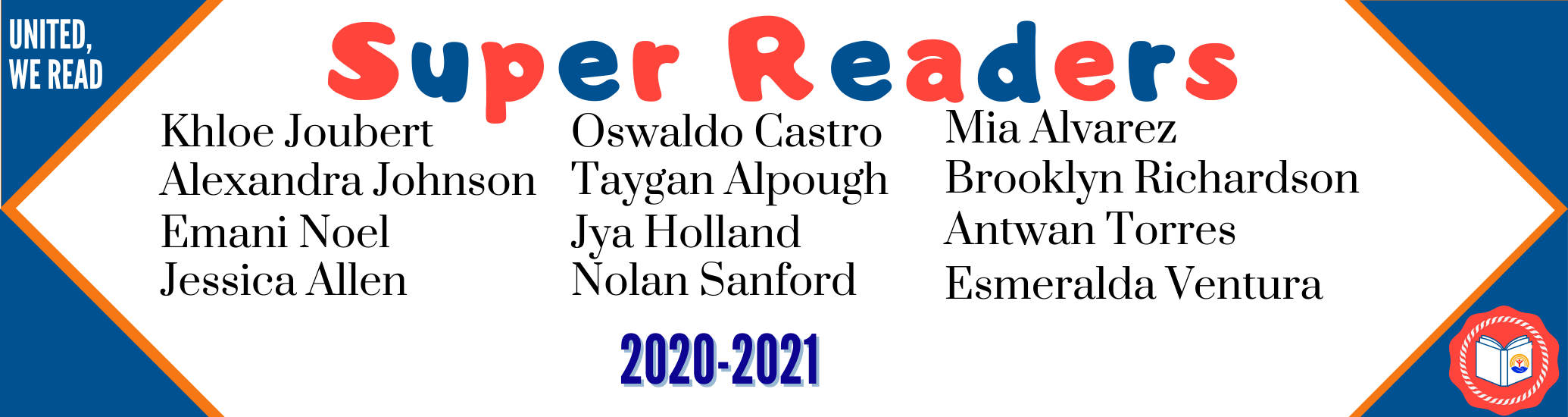 Super Readers at Adams Elementary 20-21