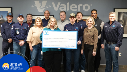 Valero presents check 25